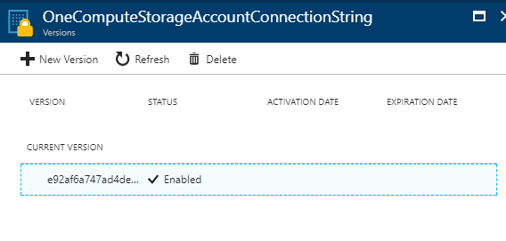 Azure Portal - Key Vault - Secret Created