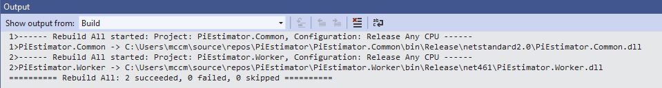 build the PiEstimator.Worker project